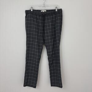 Pacsun Mens L Black Gray Plaid Casual Pull On Elastic Waist Ankle Pants